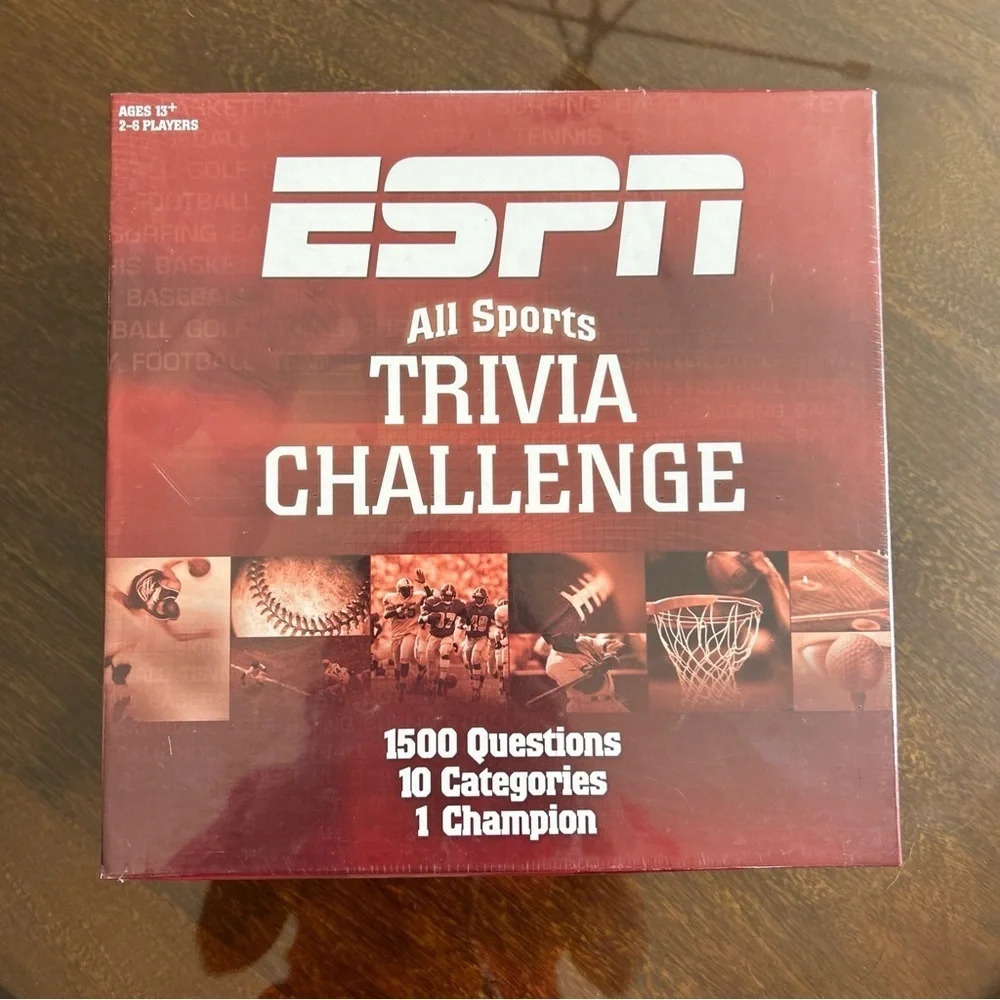 ESPN all sports trivia challenge game 1500 questions Ages 13 and up 2-6 players